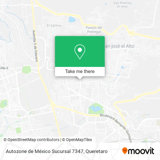 Mapa de Autozone de México Sucursal 7347