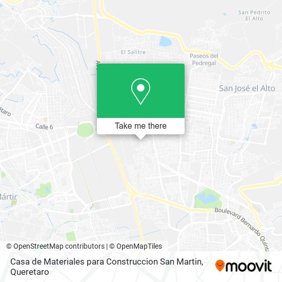 Mapa de Casa de Materiales para Construccion San Martin