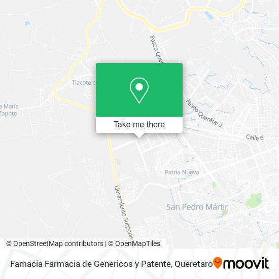Mapa de Famacia Farmacia de Genericos y Patente
