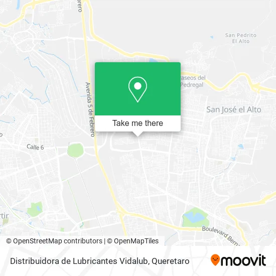 Mapa de Distribuidora de Lubricantes Vidalub