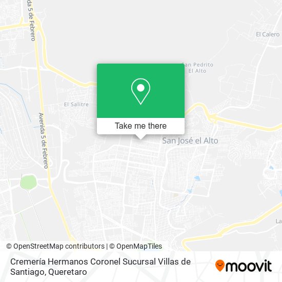 Cremería Hermanos Coronel Sucursal Villas de Santiago map