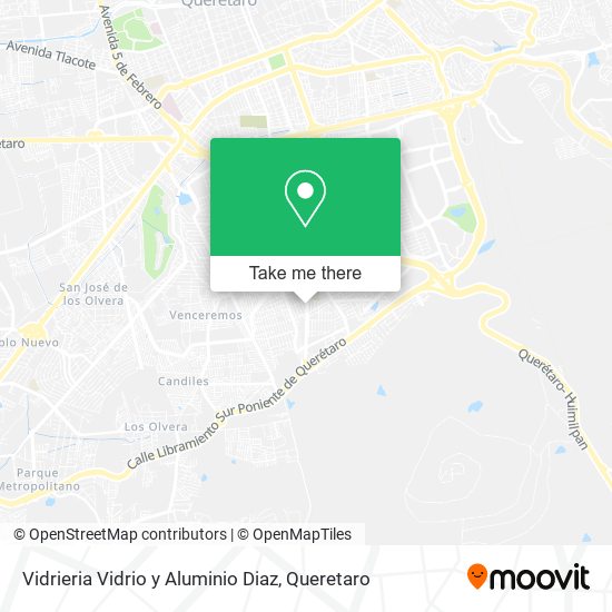 Mapa de Vidrieria Vidrio y Aluminio Diaz