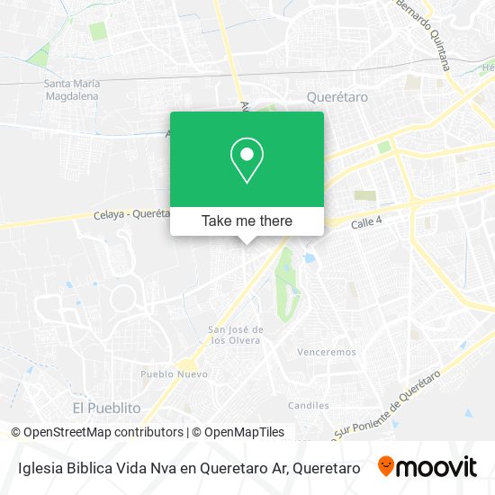 Iglesia Biblica Vida Nva en Queretaro Ar map