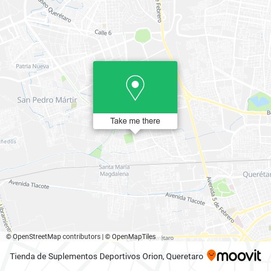 Mapa de Tienda de Suplementos Deportivos Orion