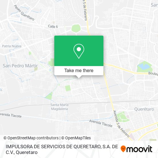 IMPULSORA DE SERVICIOS DE QUERETARO, S.A. DE C.V. map