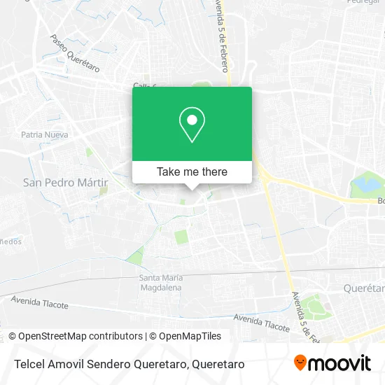 Telcel Amovil Sendero Queretaro map