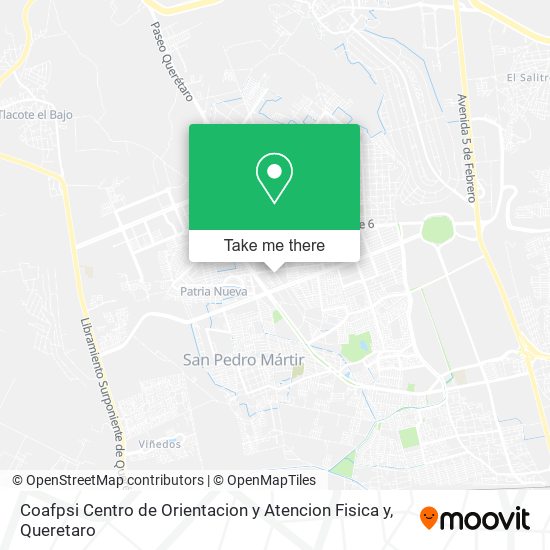 Mapa de Coafpsi Centro de Orientacion y Atencion Fisica y