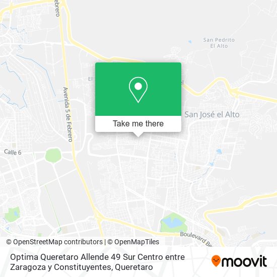 Optima Queretaro Allende 49 Sur Centro entre Zaragoza y Constituyentes map