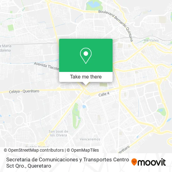 Mapa de Secretaria de Comunicaciones y Transportes Centro Sct Qro.