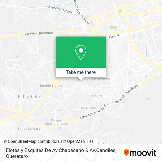 Mapa de Elotes y Esquites De Av.Chabacano & Av.Candiles
