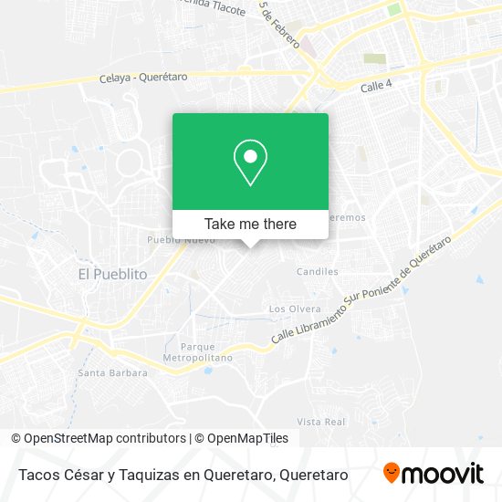 Tacos César y Taquizas en Queretaro map