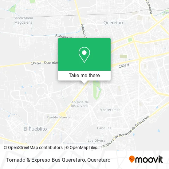 Tornado & Expreso Bus Queretaro map