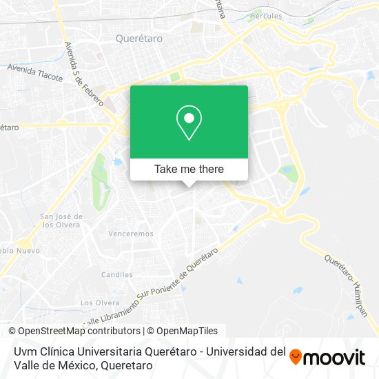 Uvm Clínica Universitaria Querétaro - Universidad del Valle de México map