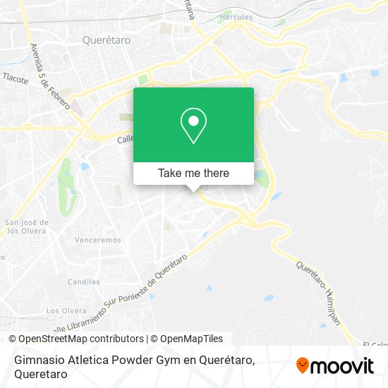 Mapa de Gimnasio Atletica Powder Gym en Querétaro