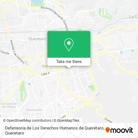 Mapa de Defensoría de Los Derechos Humanos de Querétaro