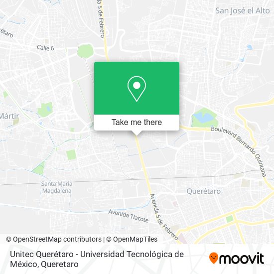 Mapa de Unitec Querétaro - Universidad Tecnológica de México