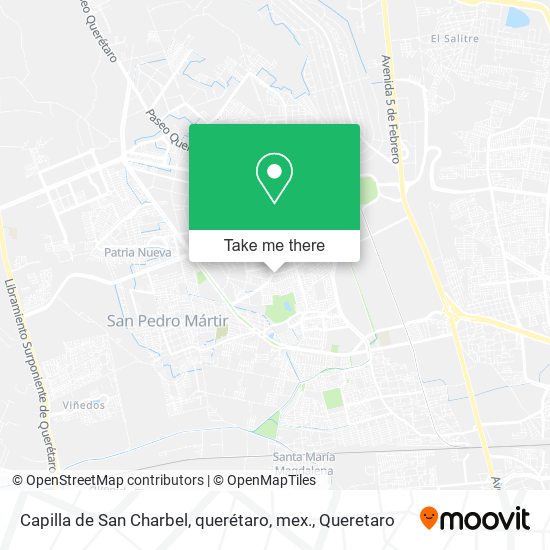 Capilla de San Charbel, querétaro, mex. map
