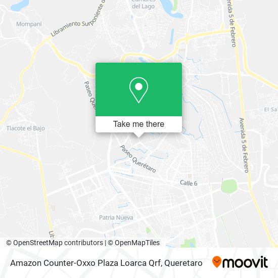 Mapa de Amazon Counter-Oxxo Plaza Loarca Qrf