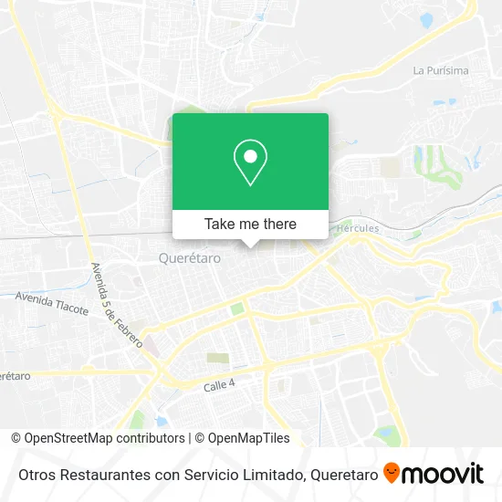 Mapa de Otros Restaurantes con Servicio Limitado