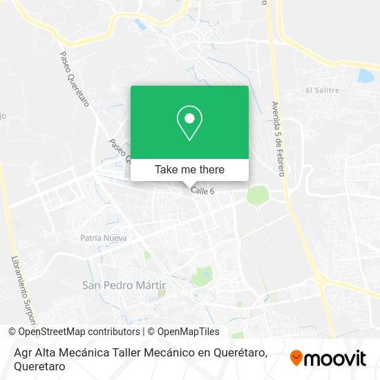 Mapa de Agr Alta Mecánica Taller Mecánico en Querétaro