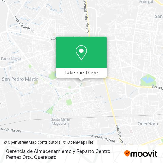 Gerencia de Almacenamiento y Reparto Centro Pemex Qro. map