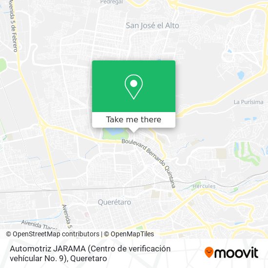 Mapa de Automotriz JARAMA (Centro de verificación vehícular No. 9)