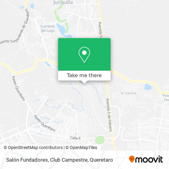 Mapa de Salón Fundadores,  Club Campestre