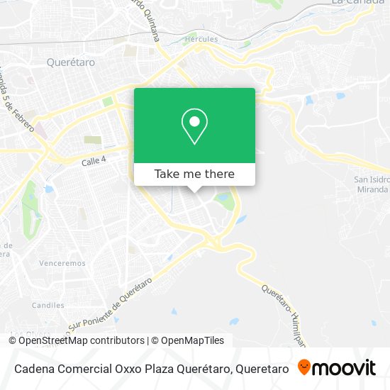 Mapa de Cadena Comercial Oxxo Plaza Querétaro