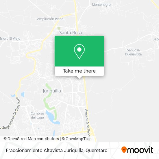 Mapa de Fraccionamiento Altavista Juriquilla