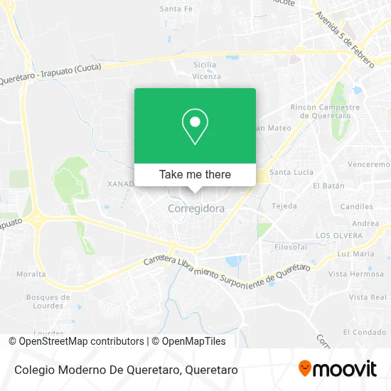 Colegio Moderno De Queretaro map
