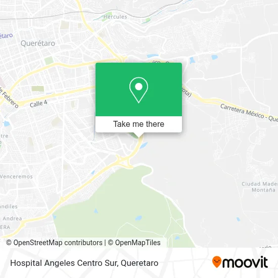 Hospital Angeles Centro Sur map