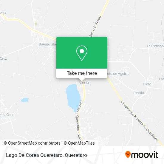 Lago De Corea Queretaro map