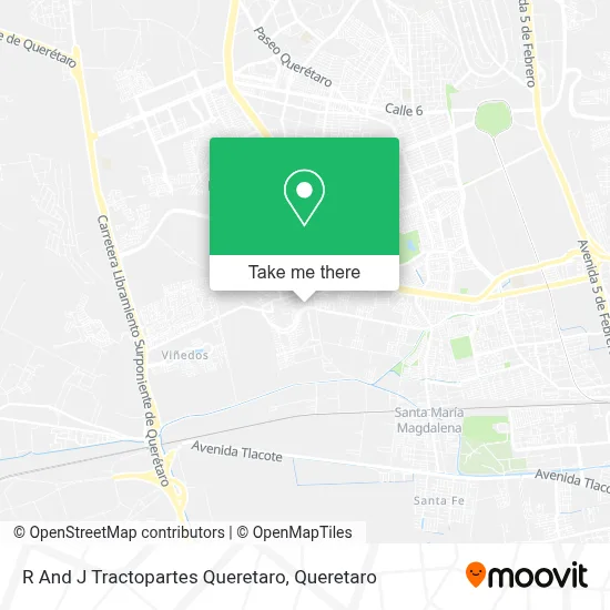 R And J Tractopartes Queretaro map
