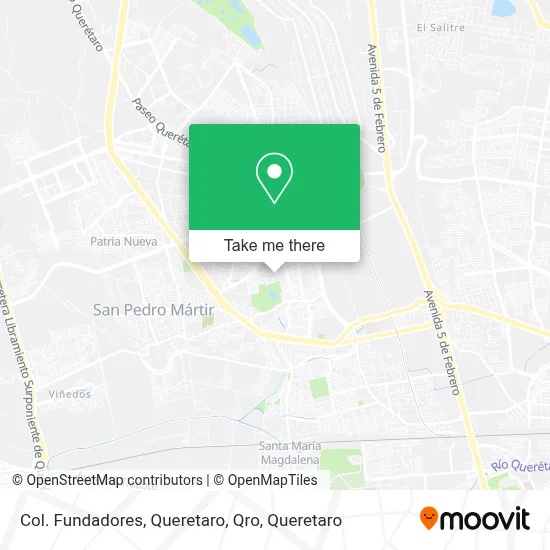 Col. Fundadores, Queretaro, Qro map