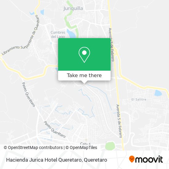 Mapa de Hacienda Jurica Hotel Queretaro