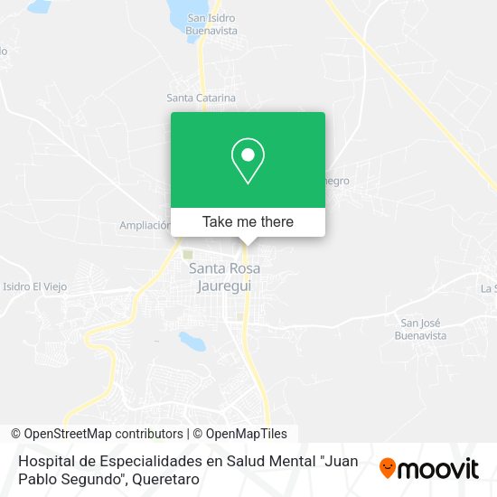 Hospital de Especialidades en Salud Mental "Juan Pablo Segundo" map