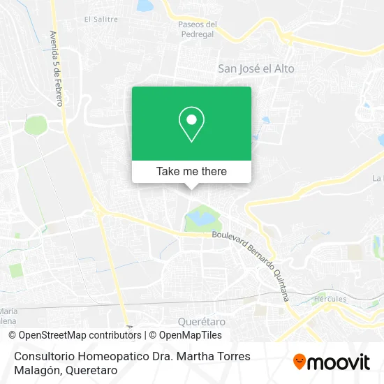 Mapa de Consultorio Homeopatico Dra. Martha Torres Malagón