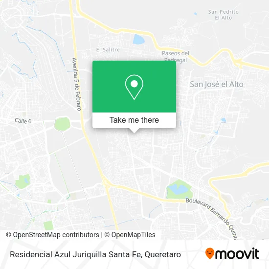 Mapa de Residencial Azul Juriquilla Santa Fe