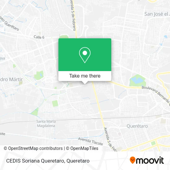 Mapa de CEDIS Soriana Queretaro