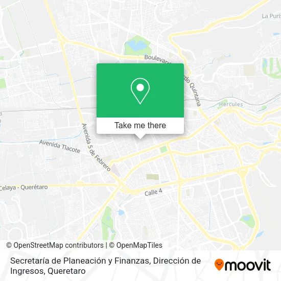 Secretaría de Planeación y Finanzas, Dirección de Ingresos map
