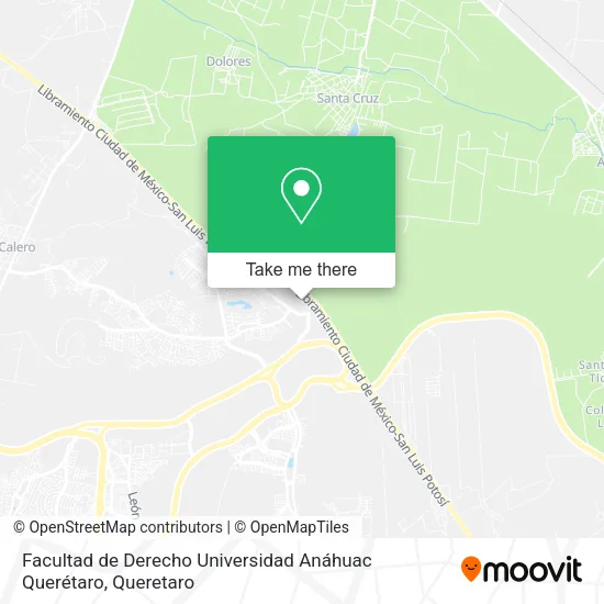 Mapa de Facultad de Derecho Universidad Anáhuac Querétaro