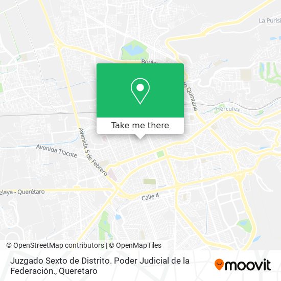 Mapa de Juzgado Sexto de Distrito. Poder Judicial de la Federación.