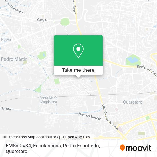 EMSaD #34, Escolasticas,  Pedro Escobedo map