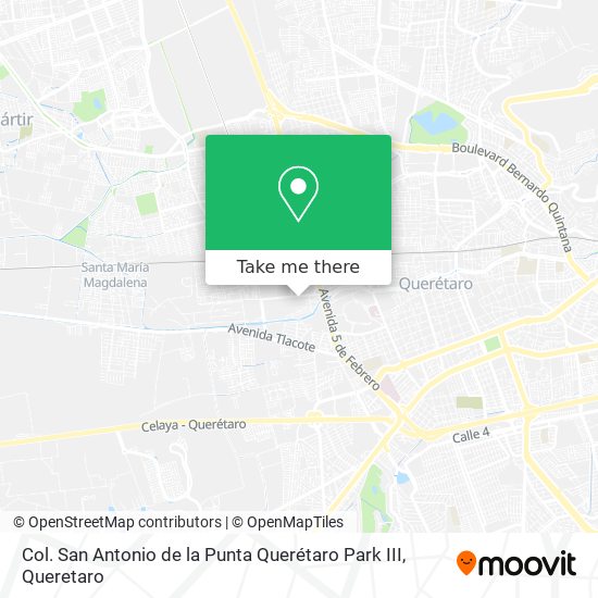 Col. San Antonio de la Punta Querétaro Park III map