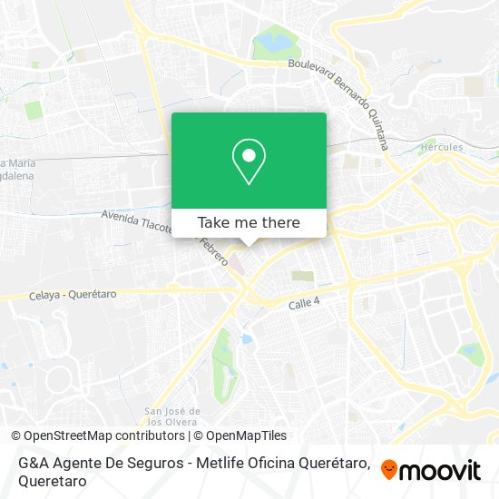 Mapa de G&A Agente De Seguros - Metlife Oficina Querétaro