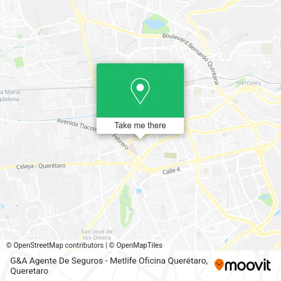 Mapa de G&A Agente De Seguros - Metlife Oficina Querétaro