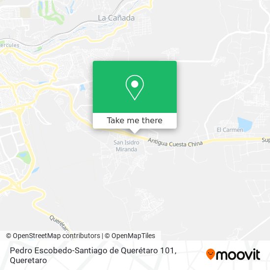 Pedro Escobedo-Santiago de Querétaro 101 map