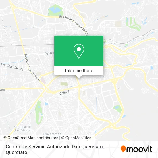 Mapa de Centro De Servicio Autorizado Dxn Queretaro