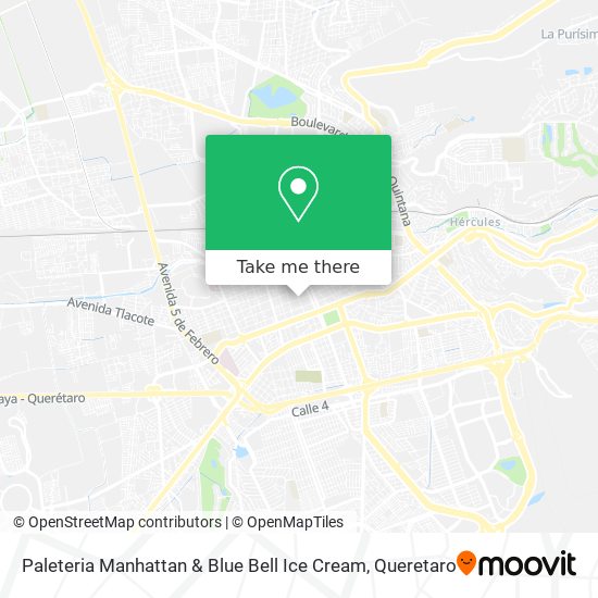 Paleteria Manhattan & Blue Bell Ice Cream map