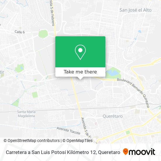 Mapa de Carretera a San Luis Potosí Kilómetro 12